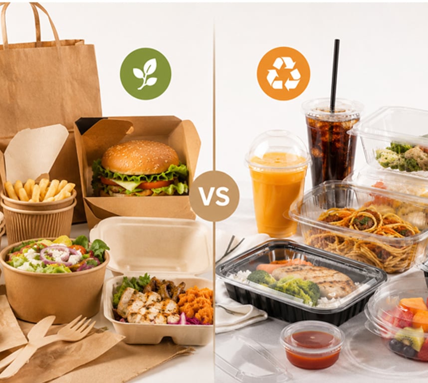 Paper vs Plastic Disposable Food Packaging: The Complete Guide for Food Businesses